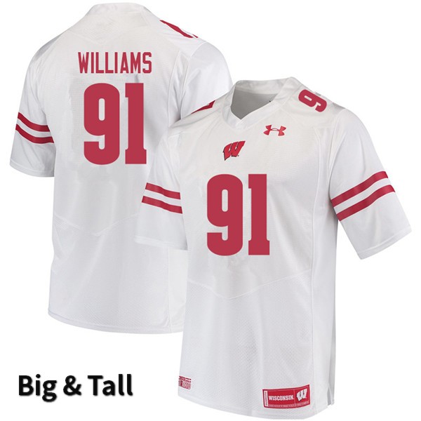 Wisconsin Badgers Men's #91 Bryson Williams NCAA Under Armour Authentic White Big & Tall College Stitched Football Jersey XW40N83FC